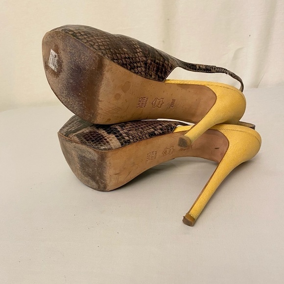 SAKS FIFTH AVENUE Platform Snakeskin Print Heels - Picture 8 of 11